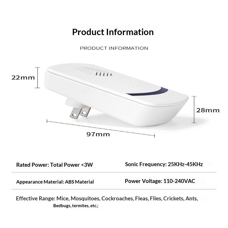 2026 Upgraded Ultrasonic Mosquito Mouse Repeller Quiet Operation Full Coverage Perfect For Home Office Use
