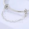 New Safety Chain Clasp Clip Charm Bead 925 Silver Heart Bow Star Moon Fit Bracelet DIY Woman Girl Jewelry Gift
