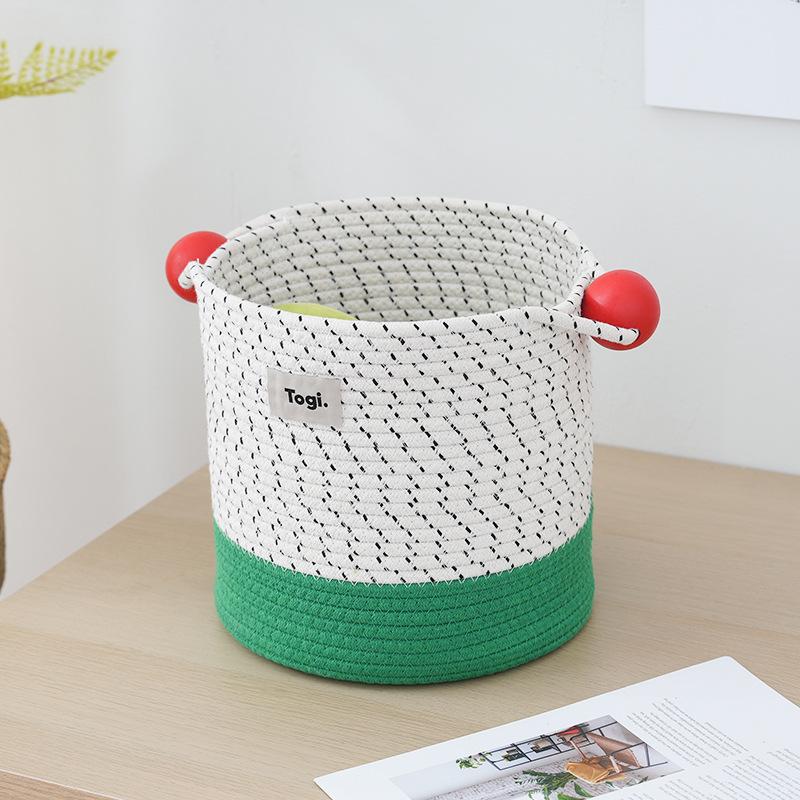 Large-capacity Cute Storage Basket Dropshipping Children s Toy Storage Bucket Living Room Decoration Cotton Rope Woven Basket 245x235cm 1 зелёный 4927₽