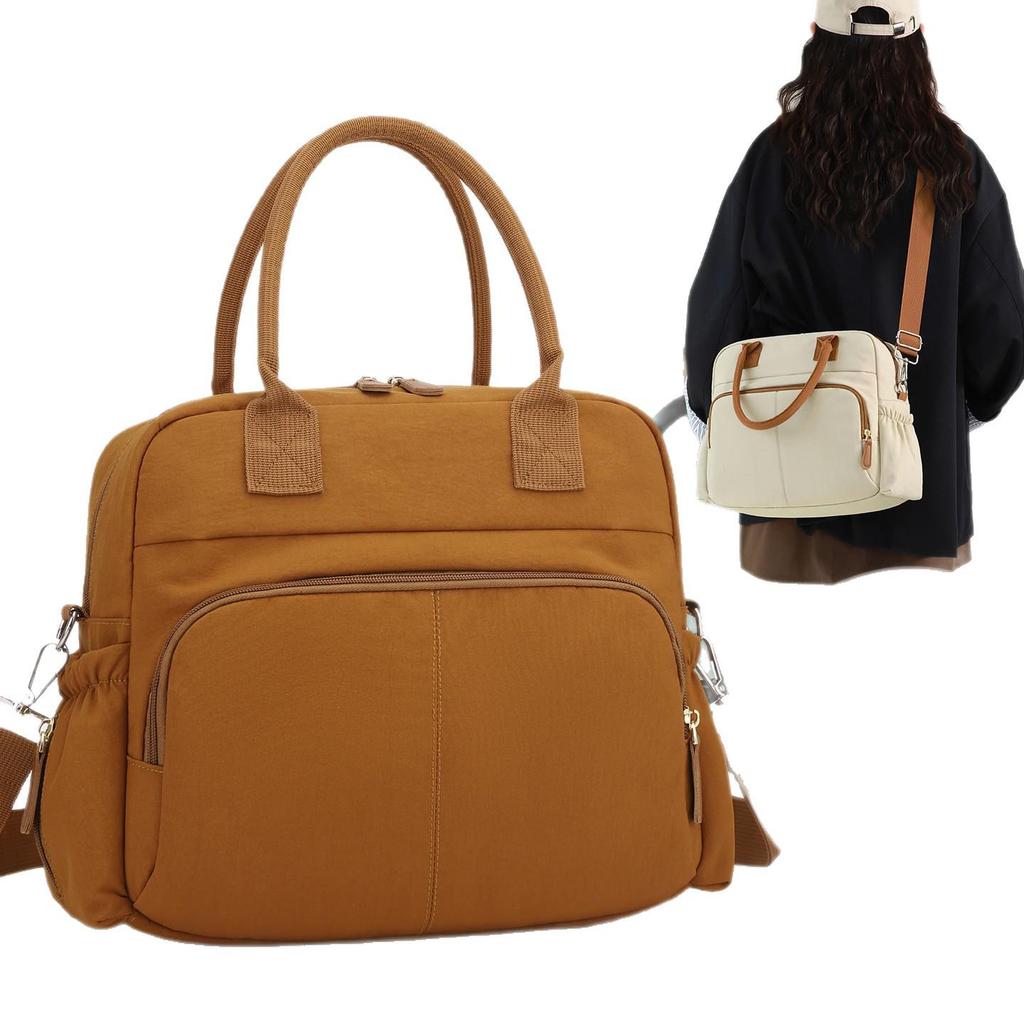 Stylish Maternity Handbag: Large-Capacity Multifunctional Bag with Insulated Milk Bottle Holder for Moms