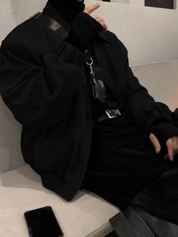 Men's Baroque Style Suede Velvet Jacket - Korean & Japanese Spring/Autumn Trendy Style