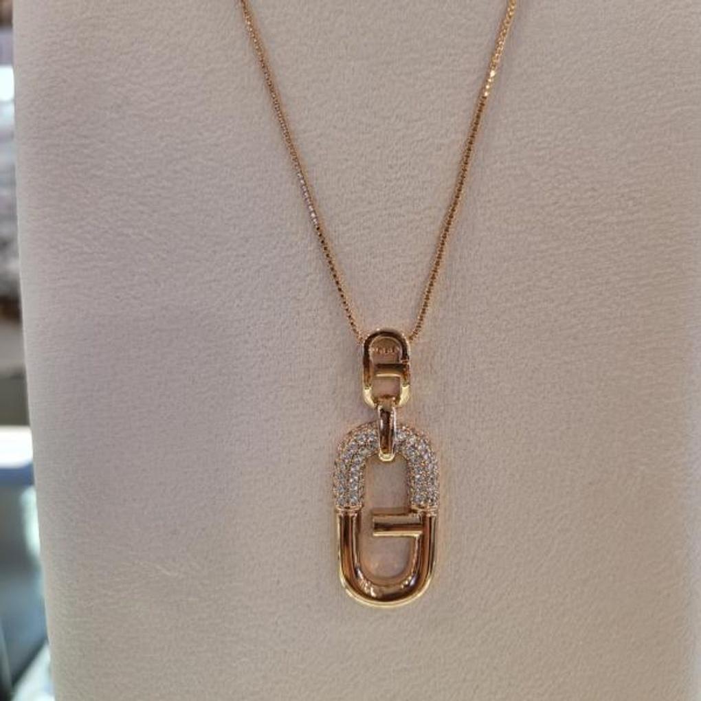 Atria Oval Front Chic G Cubic Line N Necklace JTONEFR0037PKF