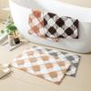 Square Plush Absorbent Non-Slip Bath Mat Bathroom Entrance Doorway Floor Rug In Geometric