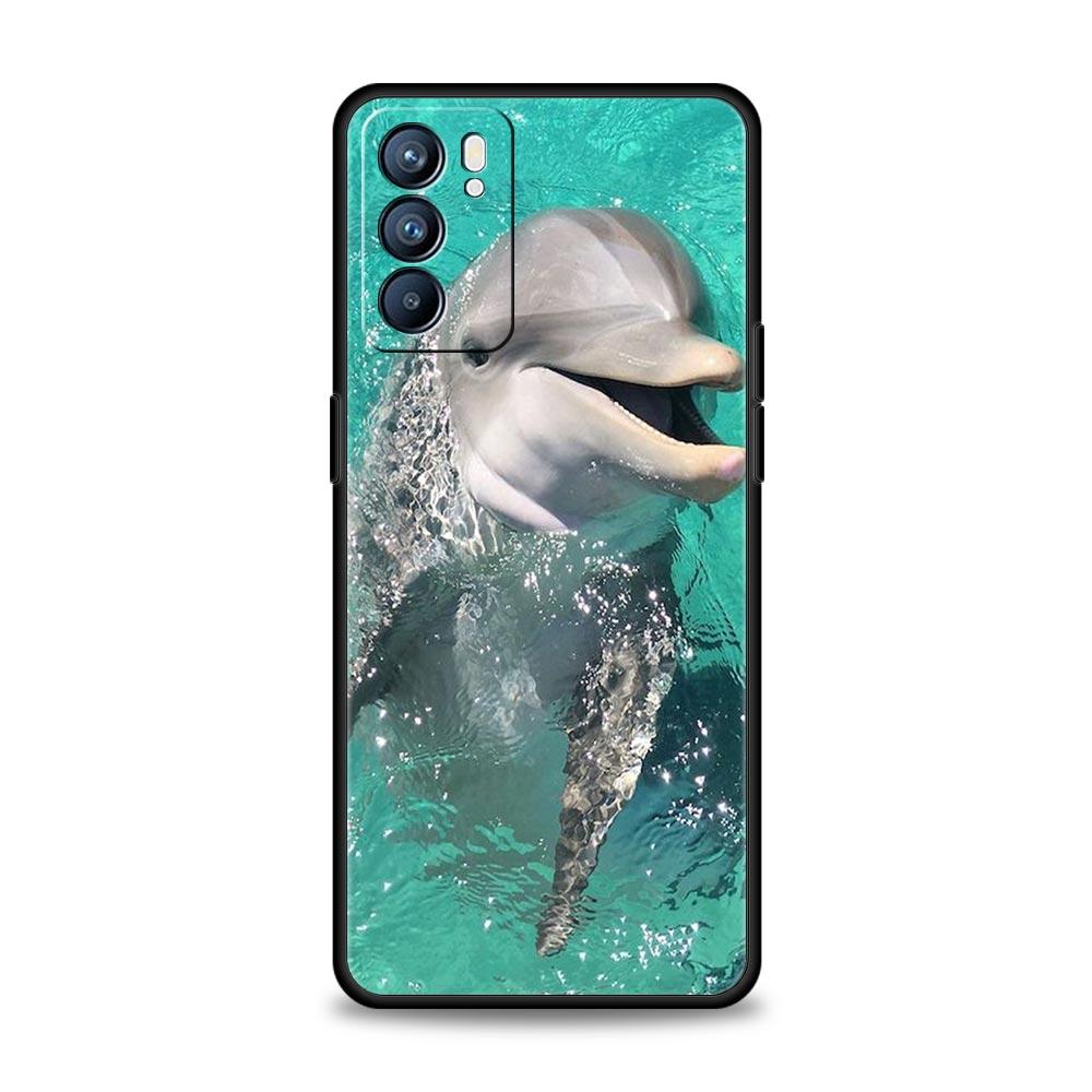 Ocean Animal Dolphin Phone Case For OPPO Find X5 A54 A53 A52 A9 2020 A16 A15 A95 A76 A74 A12 Reno7 SE Reno6 Pro Plus 5G Cover