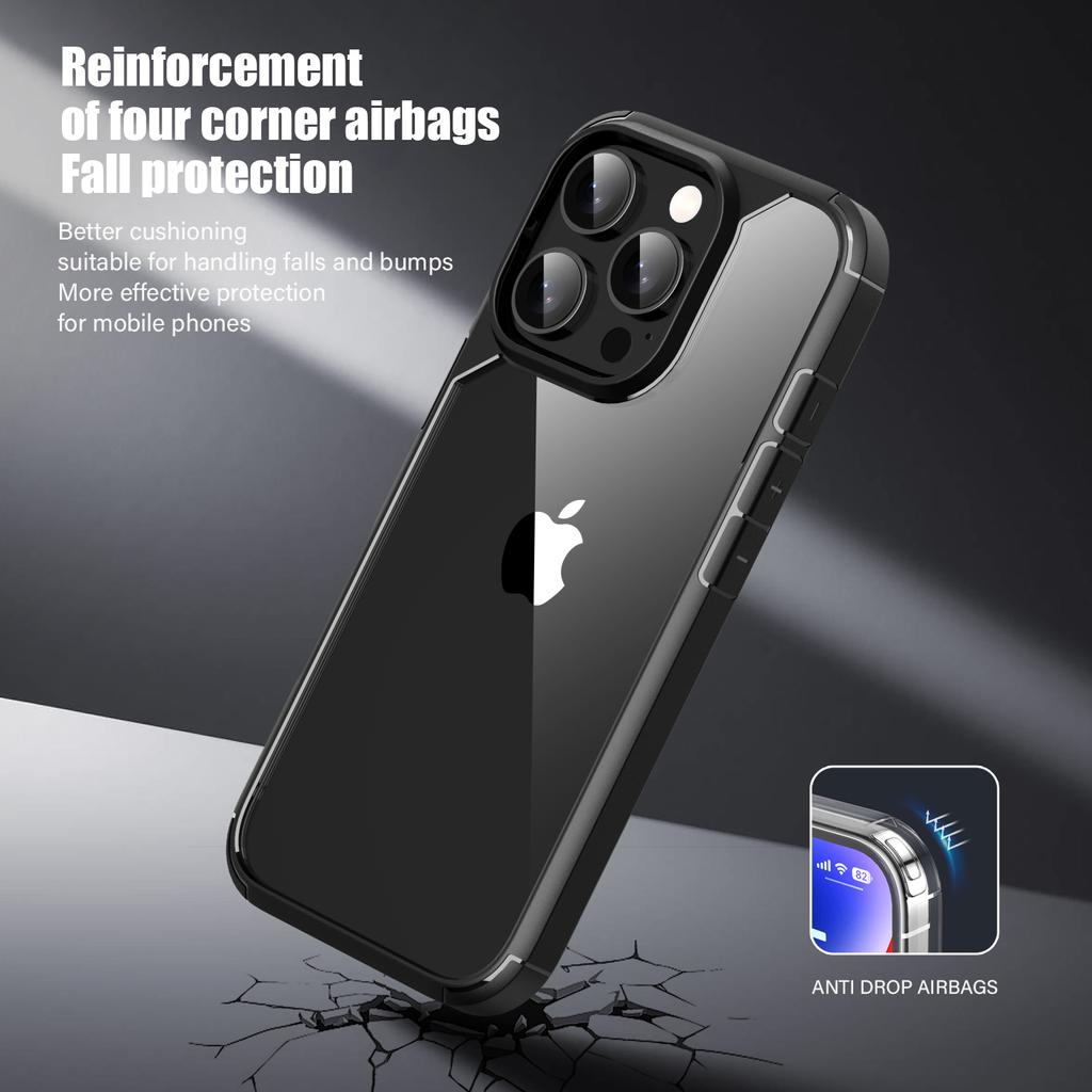 Defense Armor Series for iPhone 16 Pro Max Case Anti-scratch TPU+PC Clear Back Shell