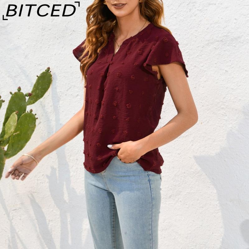 BITCED Spring/Summer Women's Loose-Fit Casual T-Shirt O-Neck Short-Sleeve Commuter Sweater Top