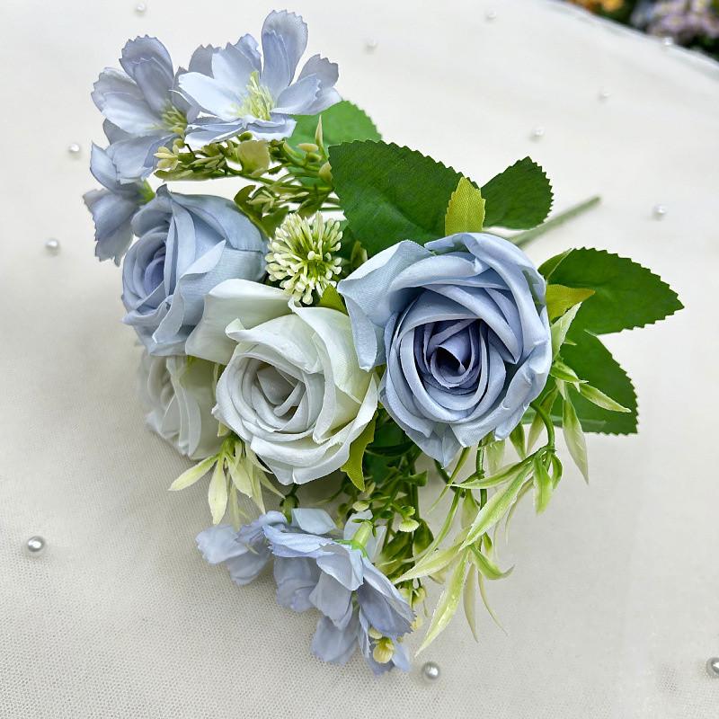 Artificial Flower Spring 4 Flower Rose Chrysanthemum Combination Flower Rose Fake Flower Silk Flower Small Rose