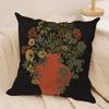 Vintage Vase Print Cushion Cover Pillowcase Ultra Soft Skin Friendly Fabric Cloud Like Comfort  Concealed Zipper