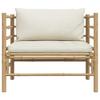 VidaXL Gartensofa mit Kissen Cremeweiß Bambus