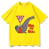 Neil The Seal TShirt Summer Pure Cotton TShirts For Unisex Print Tshirts ShortSleeved Vintage Tees Aesthetic Harajuku Streetwear