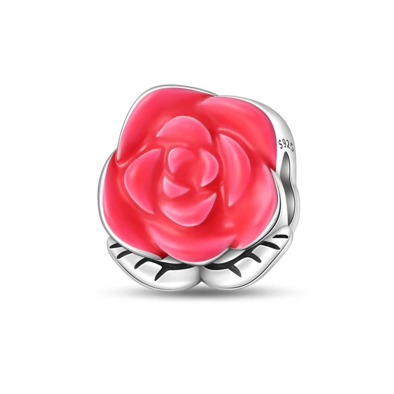 Copper Colorful Flowers Butterfly Charms Beads Fit Original Charm Bracelets Women Diy Jewelry Birthday Gift Making