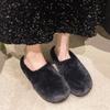 Flat Bottom Warm Fluffy Shoes Women's 2025 New Autumn and Winter Outer Wear Fluffy One-pedal Lazy Bag Head Cotton Mop