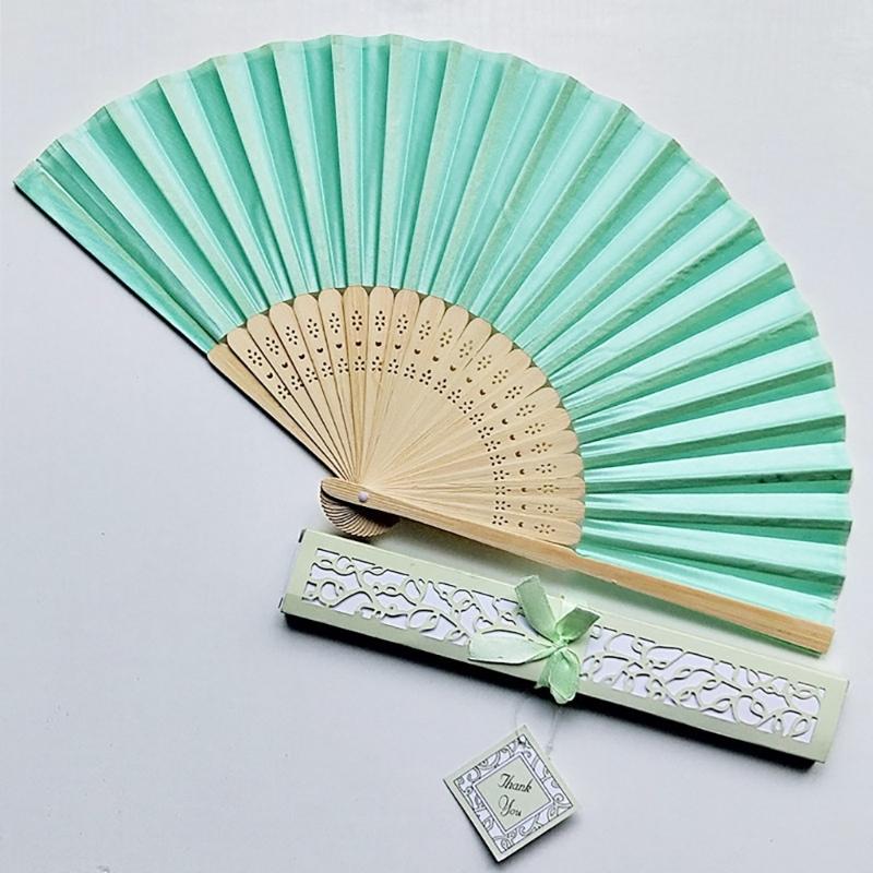 Delicate Packaging Organizers Silk Bamboo Fan Beach Outings Children Girl Boys
