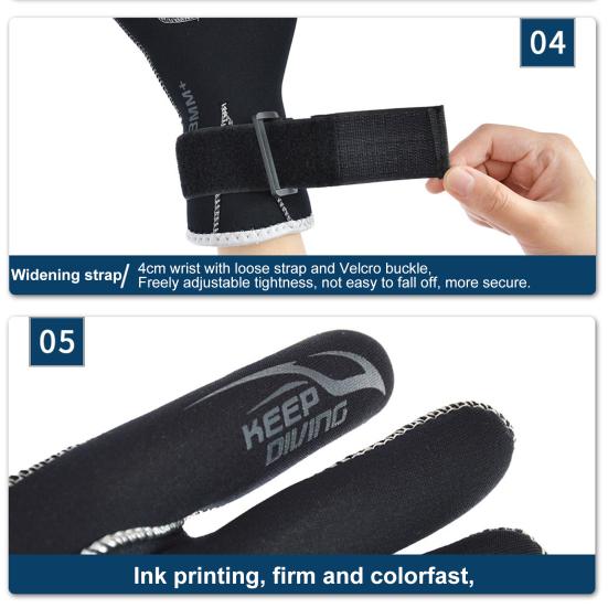 1 Pair Anti-slip Diving Gloves Widely Use Nylon Keep Warm Thick Snorkeling Mittens