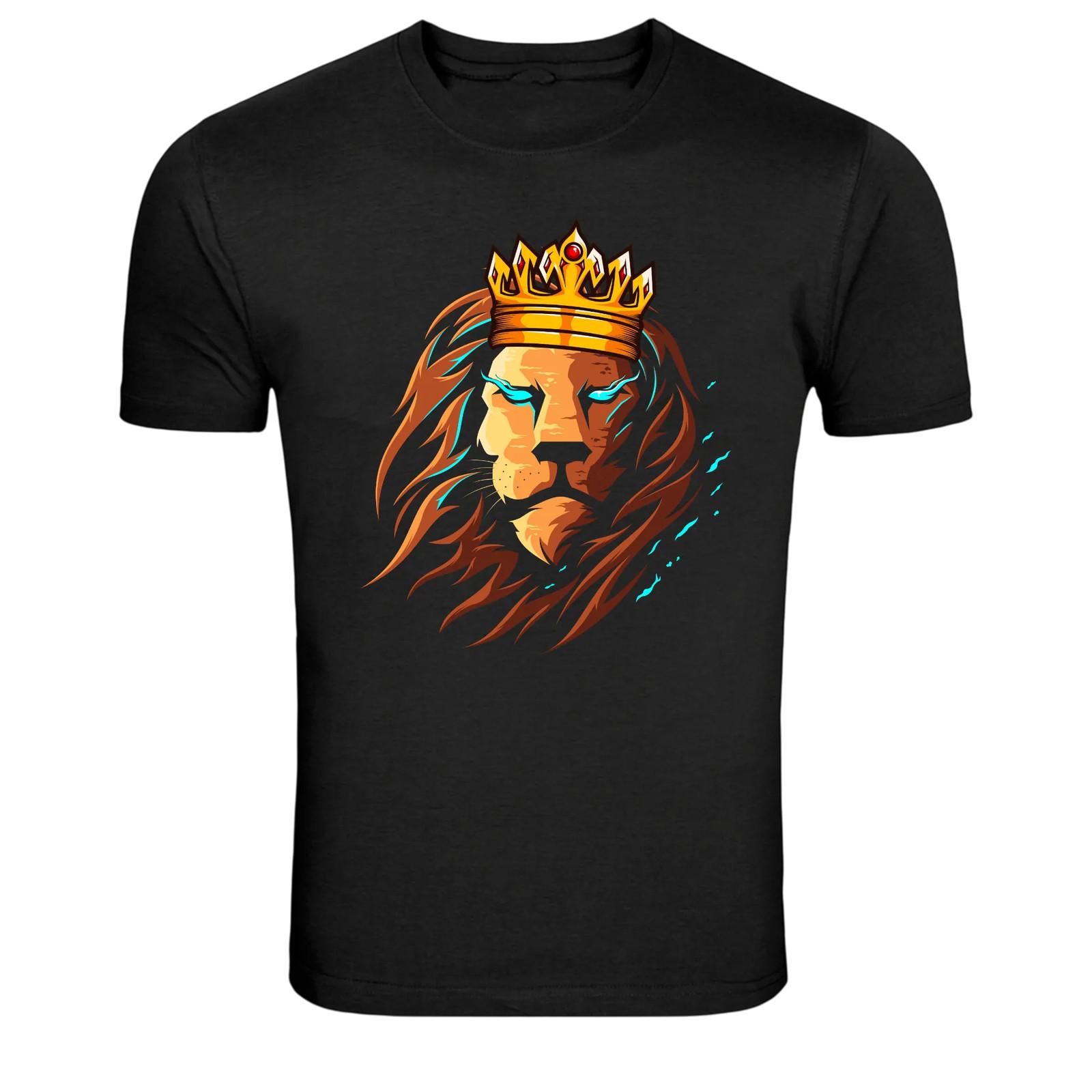 Lion King Crown Royal Animal Graphic T-Shirt S