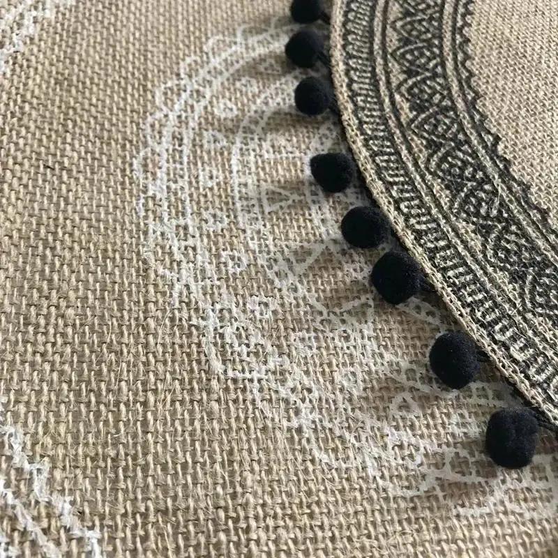 New Ins Style Minimalist Tableware Mat Home Circular Woven Mat Restaurant Retro Hemp Decorative Mats Shooting Prop Coaster