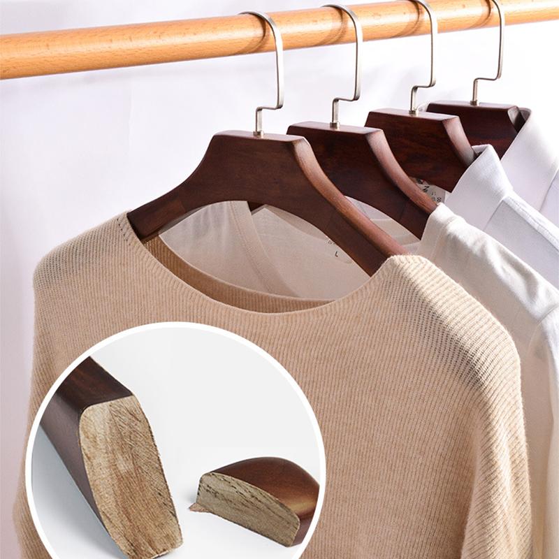 1/2 BUC Umerașe din Lemn Durabil de Înaltă Calitate, Umerașe Retro Îngroșate pentru Haine Cămăși Jachete, Organizatoare de Costume de Calitate cu Umeri Lărgiți