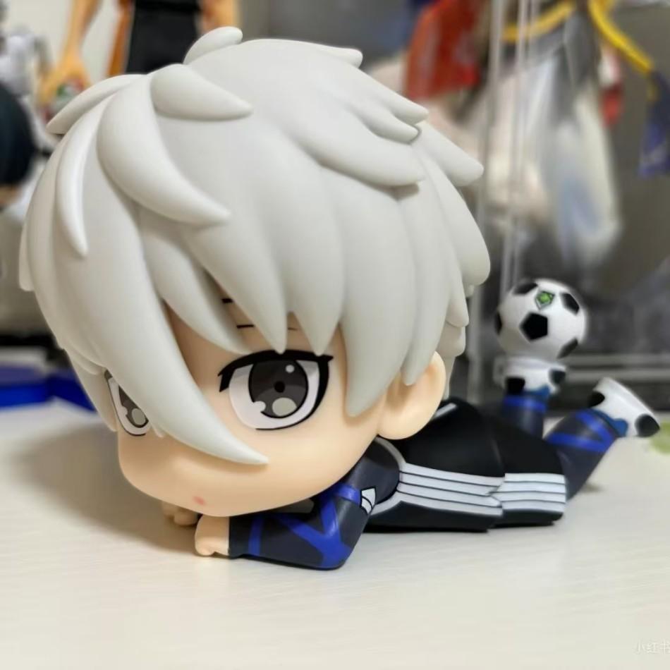 BLUE LOCK Cute Nagi Yisagi Isagi Yoichi Sitting Action Figure PVC Doll Tabletop Model Anime Peripheral Creative Toys Gifts