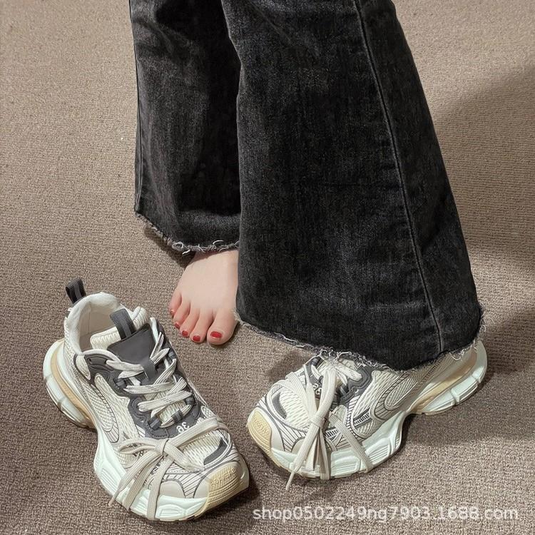 Dad Shoes Girl 2025 New Summer Women's Shoes Versatile Thick-soled Popular Mesh Shoes Mesh Breathable Casual Sneakers