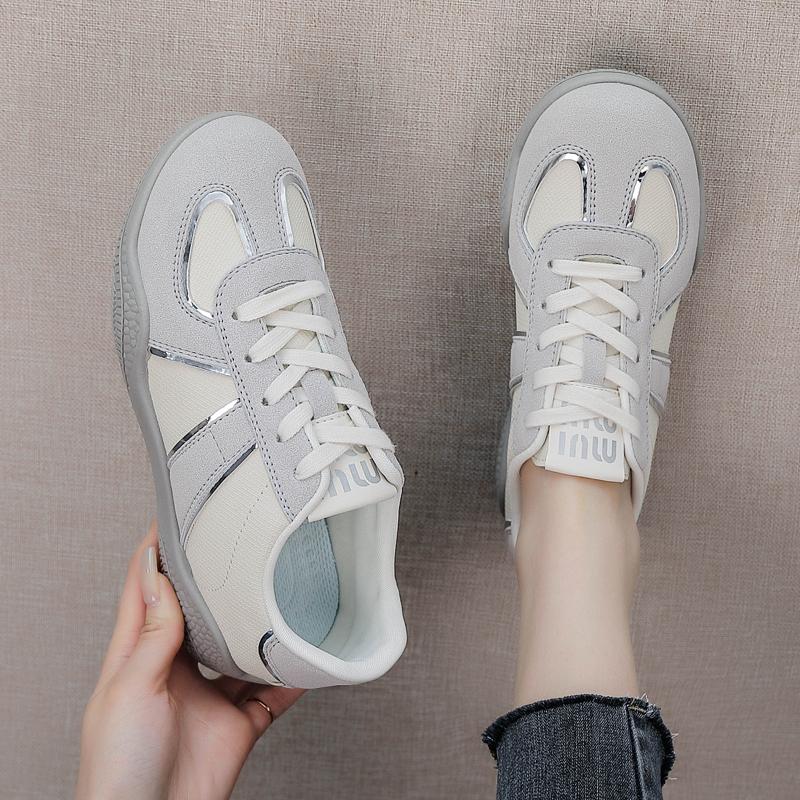 Luxury Designer Brand Women's Shoes Spring New Flat Casual Shoes PU Leather Breathable Fabric Comfortable Fashion Sneakers