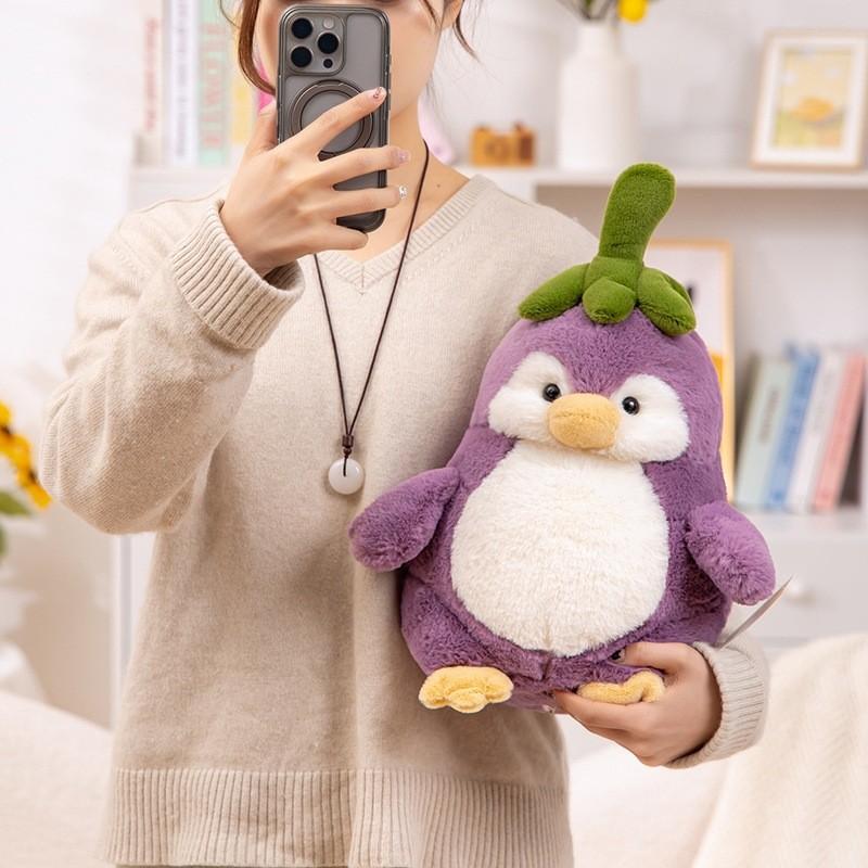 Eggplant Penguin Plush Toy Cartoon Cute Soft Fill Doll Children Festival Gift