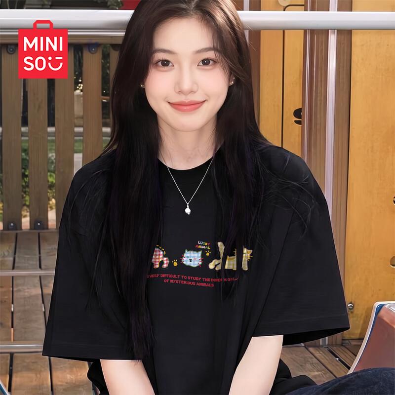 MINISO Women's 2026 Summer Cotton Relaxed Fit T-shirt