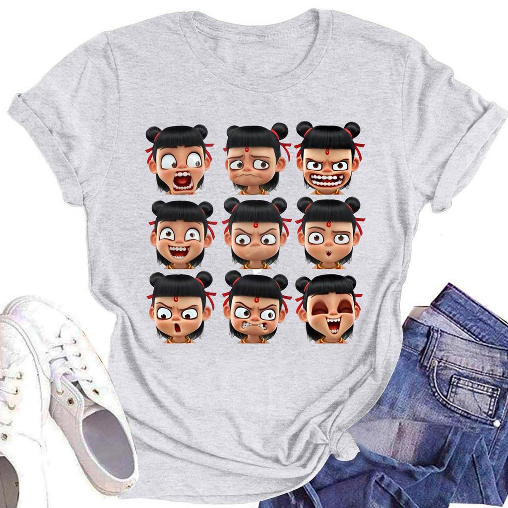 Men's And Women's Printed Round Neck Short-sleeved T-shirt Top