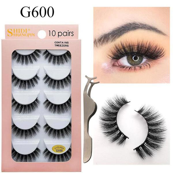 10 Pairs/set Mink False Eyelashes Set Natural False Eyelashes Fake Lashes Long Makeup Reusable Extension Eyelashes for Beauty