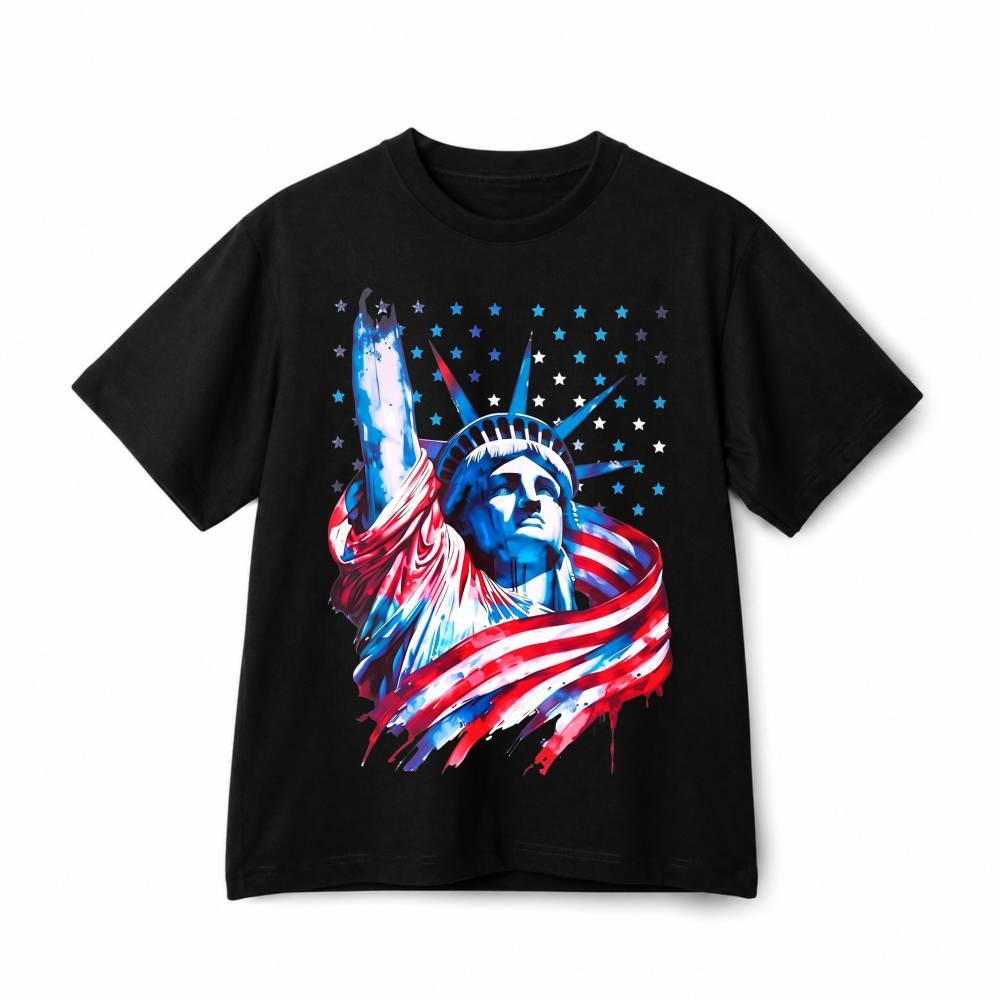 250th Anniversary Statue Of Liberty USA Flag Patriotic Cotton T-Shirt Unisex XXXXL