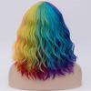 4 Colors Colorful Wig Women Synthetic Hair Cosplay Wig Rainbow Multi Color Party Wigs