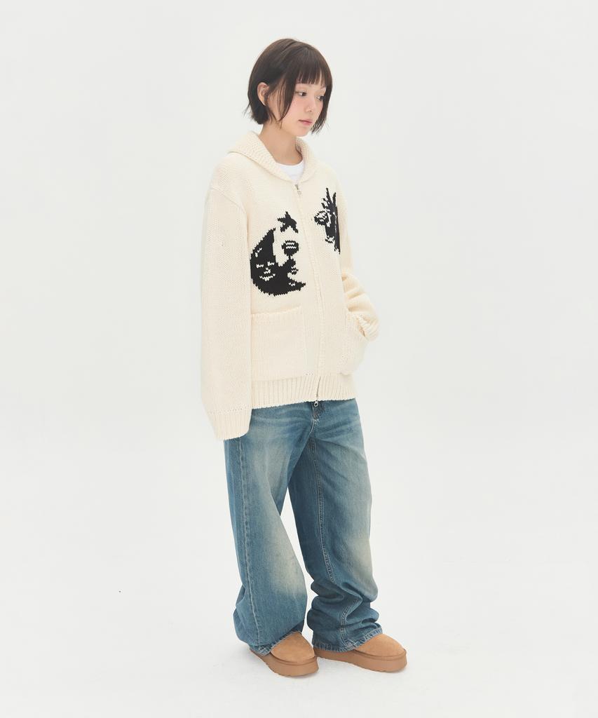Video Jockey From Sun To Moon Cowichan Cardigan [Ivory]