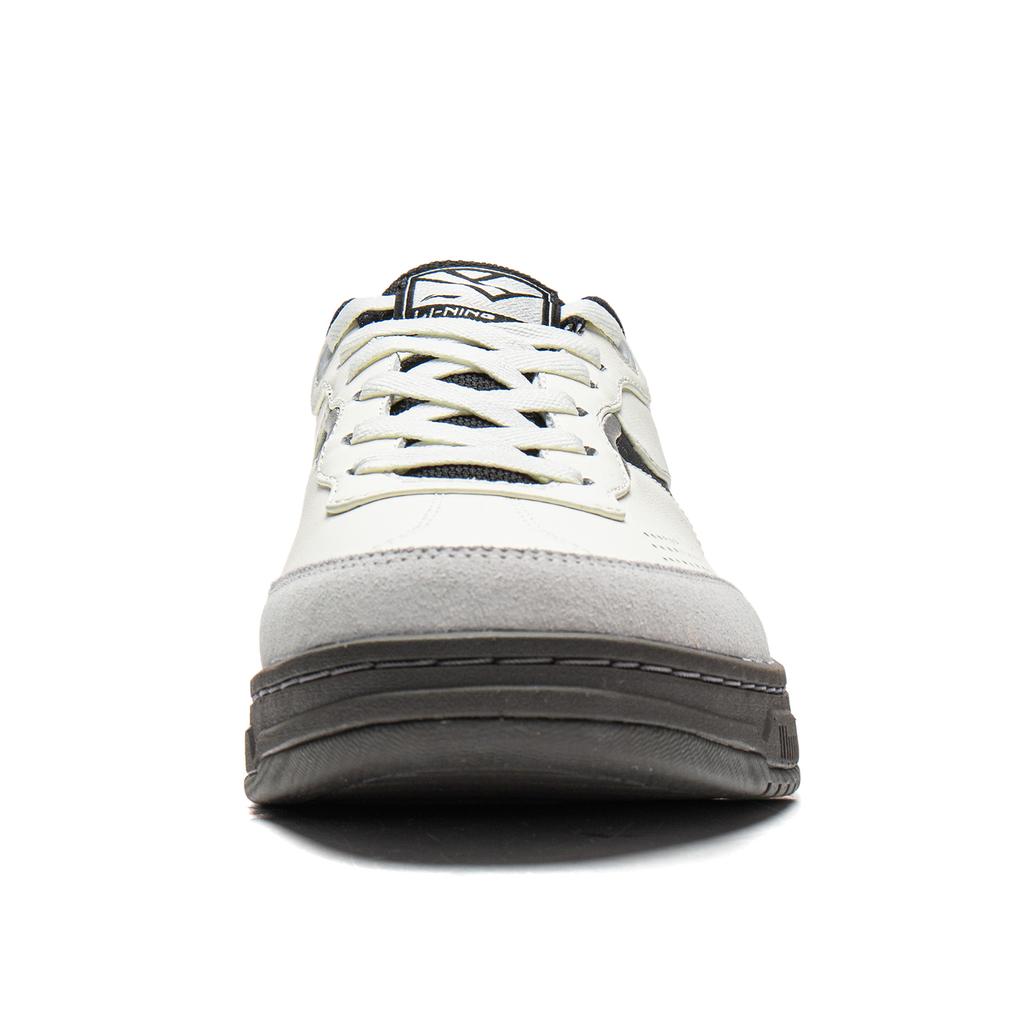 Li Ning Hedge Slip Resistant Cushioning Breathable Height Increasing Low top Skateboard Shoes Unisex White Black AGCW031-4