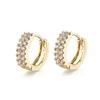 Women's Earrings Round Retro Hoops Jewelry Gold Color Zircon Small Ear Ring Vintage Female Accessories LAMOON