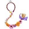 Prinzessin Mädchen Blumen Stirnband Blume Fary Verkleiden Weben Langer Zopf Perücke Stirnband Kinder Halloween Rapunzel Cosplay Kopfschmuck