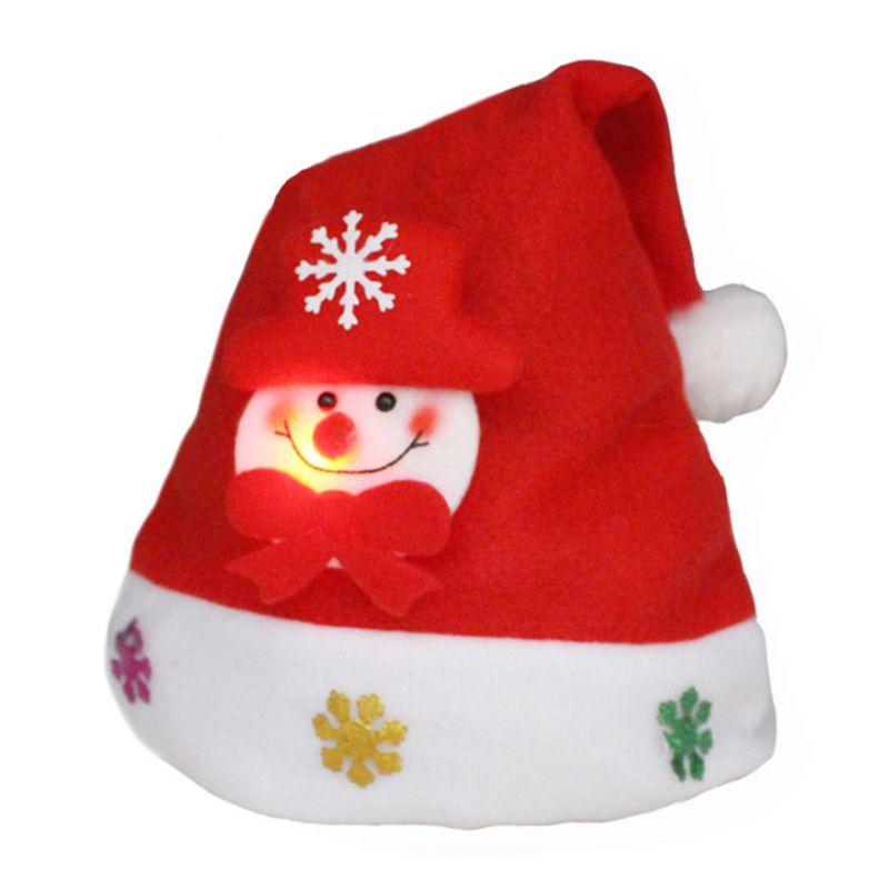 Light Kids Led  Adult Christmas Hat Santa Claus Snowman Reindeer Cap Xmas Gifts