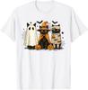 Retro Black Cat Witch Scary Halloween Pumpkin Women Men Kids Unisex T-Shirt