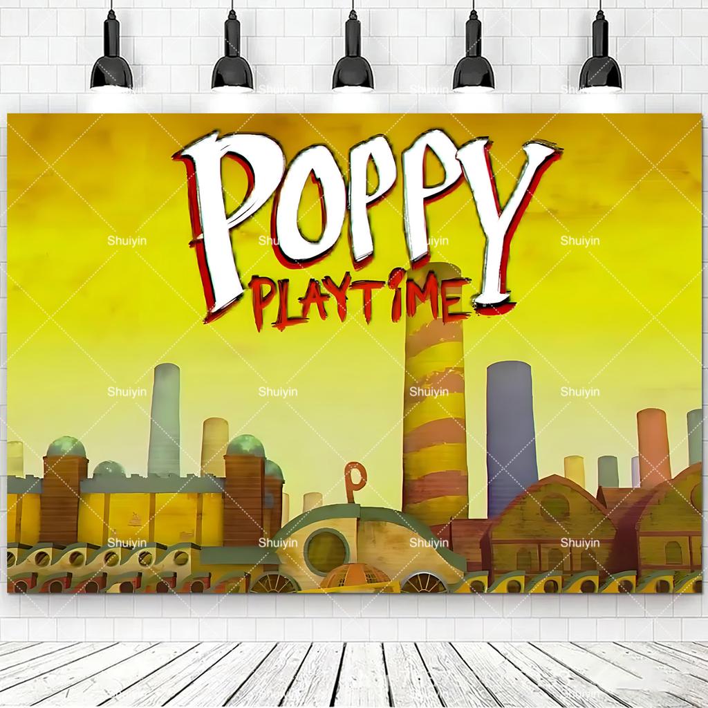 Hot Game-P&Poppy-Playtimes Backdrop Kids Birthday Decorations Party Supplies Baby Shower Banner Horror Festival Decor Props Gift