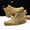 Men'sClassic Outdoor Boots,Casual Luxury High-top Sports Shoes,Genuine Leather Winter Platform Snow Boots,Motorcycle Ankle Boots