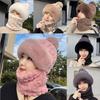 Casual One-Piece Hood Outdoor Warm Hat Windproof Windproof Snow Caps Thickened Mask Hat Scarf Set Face And Ear Protection