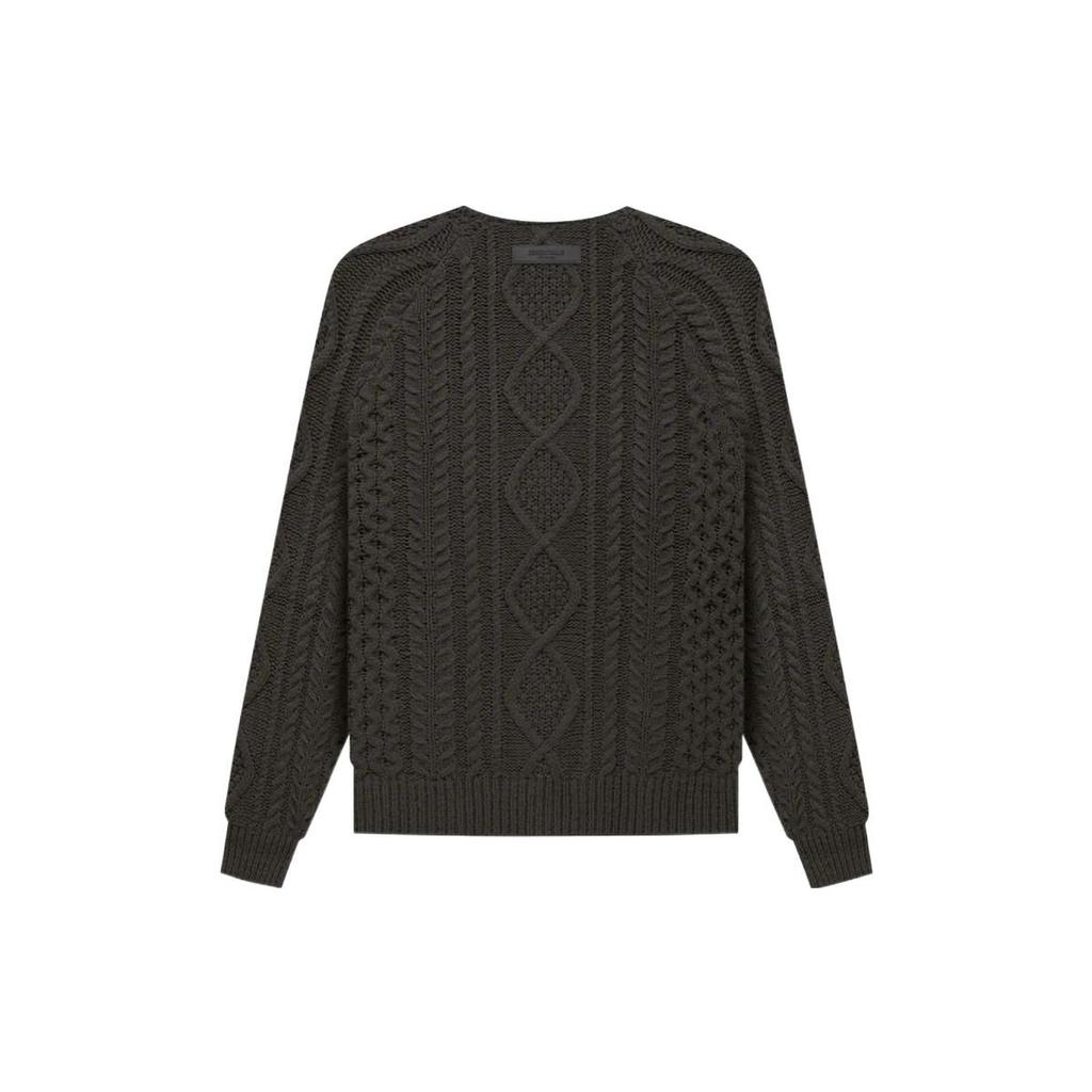 Fear of God Essentials FW22 Cable Knit Sweater Unisex Tops Charcoal-Black FOG-FW22-177