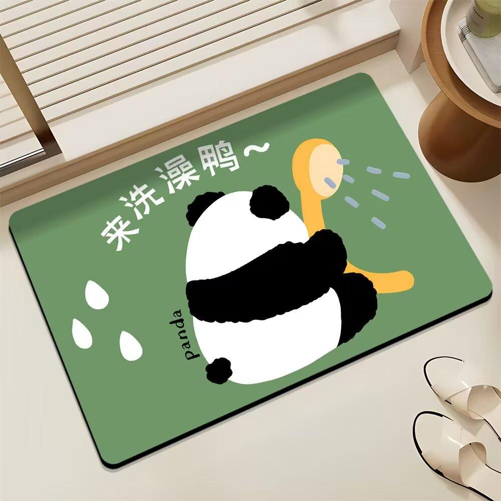 Cartoon Cute Giant Panda Floor Mat Bathroom Shower Room Anti-slip Foot Mat Bathroom Absorbent Quick-drying Floor Mat