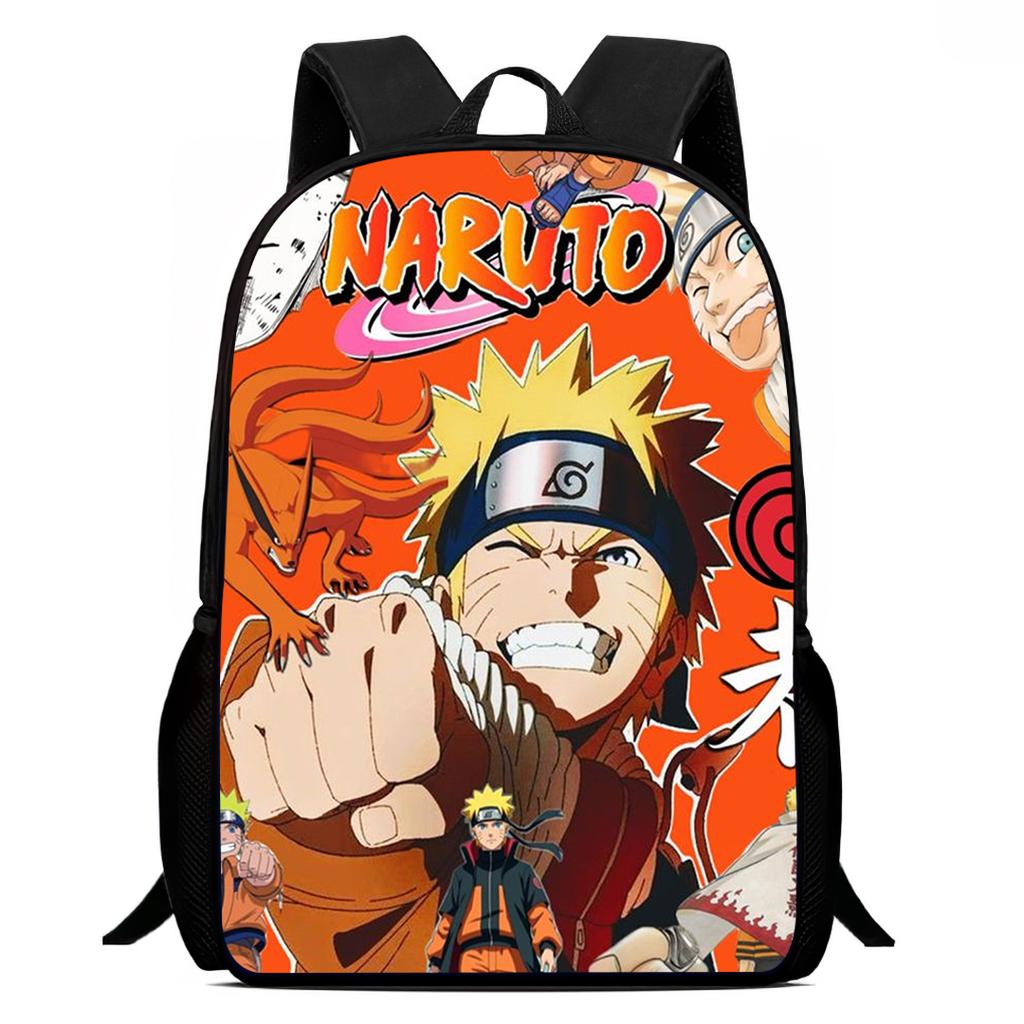 NARUTO Cartoon 15-inch Lightweight Backpack With Adjustable Shoulder Straps Kids Daily School Bag For Boys Girls Age 5-9