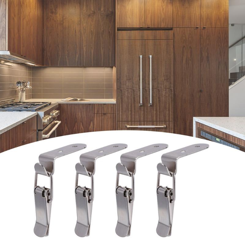1/12Pcs 90 Degree Duck-mouth Buckle Hook Lock Silver Metal Spring Hasp Latch Catch Clamps Wooden Box Loaded Draw Clasp Hardware