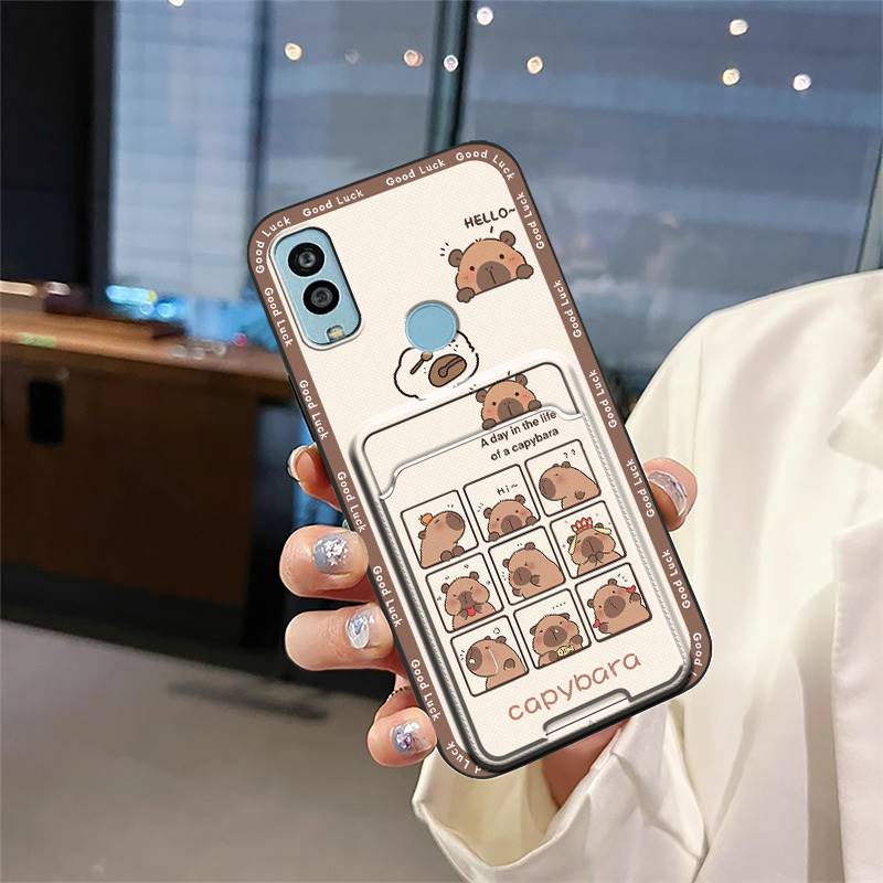 Waterproof Silicone Phone Case For Kyocera Android One S10/S9/KC-S304 Anti-knock Graffiti Cartoon Card slot Cute Durable