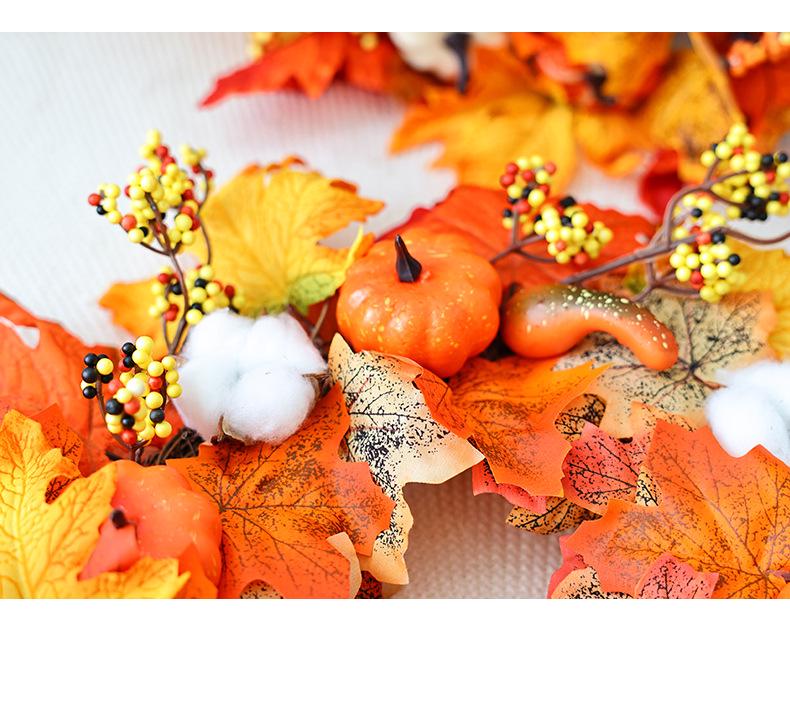 2026 Autumn Halloween Berry Pumpkin Wreath, Home & Door Decoration Vine Ring for Thanksgiving