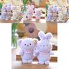 Cute Bunny Plush Keychain Ultra-soft Short Plush Stuffed Animal Backpack Accessory
