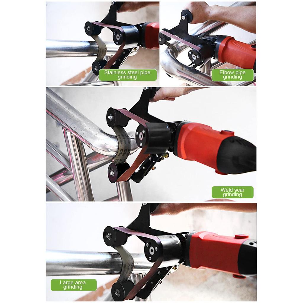Mini Belt Sander, Pipe Tube Polisher Sander, 20mm or 40mm, Small Angle Grinder Edge Sharpener, with 5 Sanding Belts M10