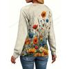 Bird Floral Patterns Graphic 3d Print T-Shirt Women Fashion Casual Oversized Long Sleeve T-shirt Women Clothing Flower Tops Tees