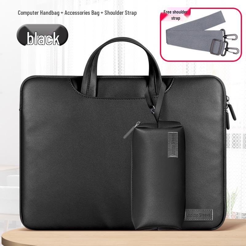 MacBook Laptop Bag - 15-Inch PU Business Tote, Waterproof Crossbody, Fits 13/14.2 Inch