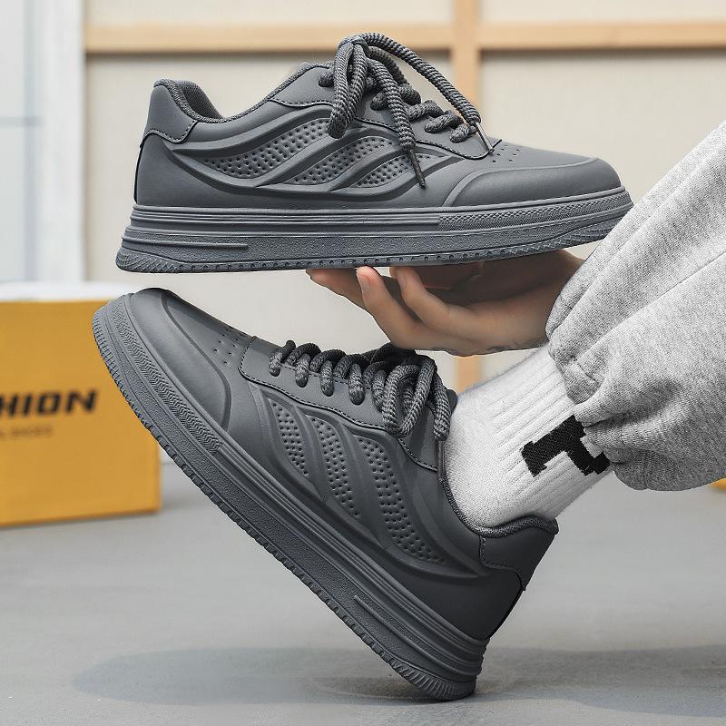 Autumn New Shoes for Men Leather Casual Shoes Fashion Breathable Flat Skateboard Shoes Youth Fashion Sneaker